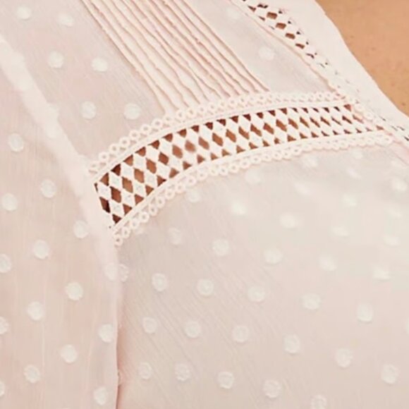 NWT Torrid Clipdot Blouse with Trim - Picture 2 of 7